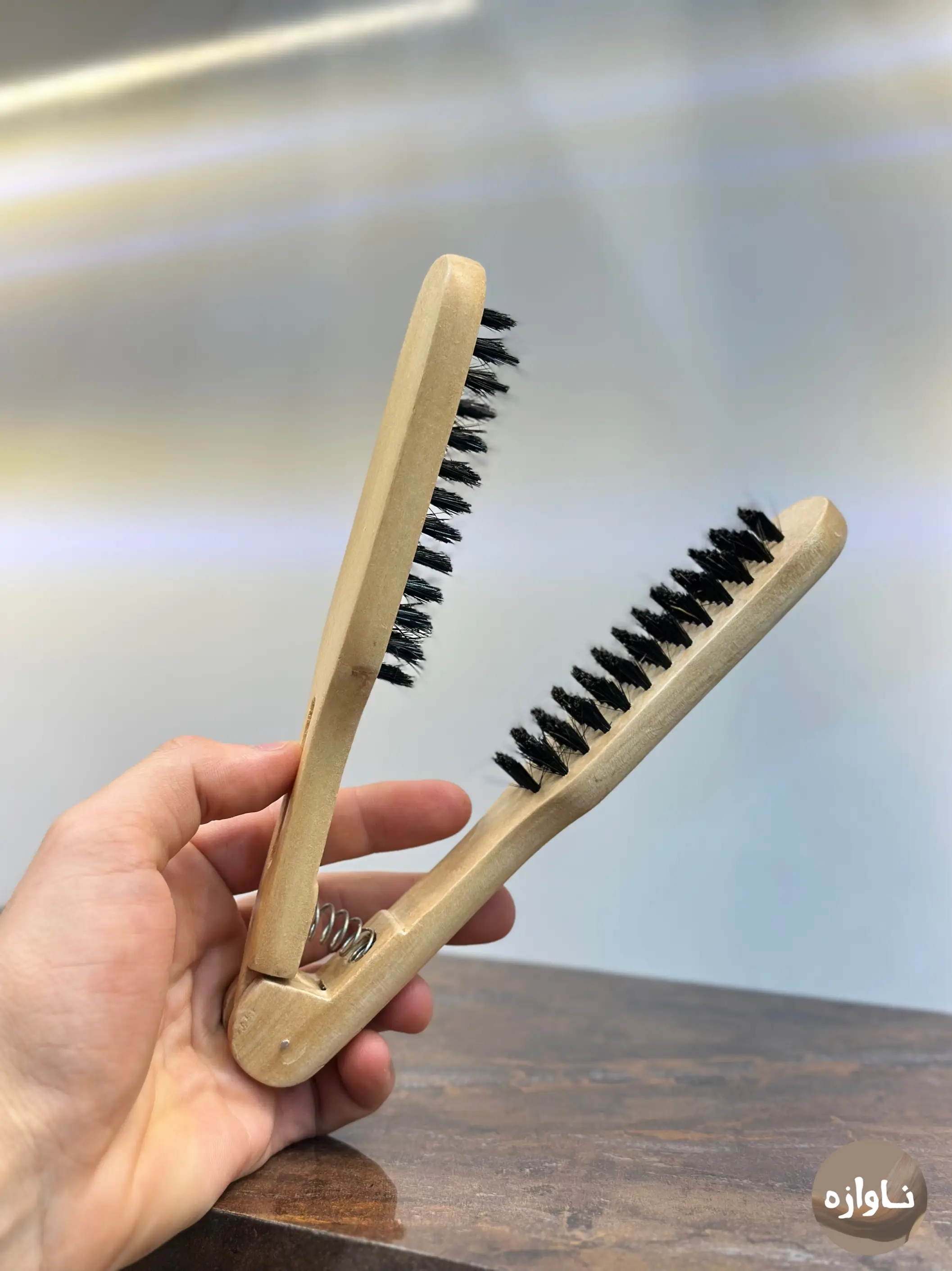 برس چوبی کراتین دوطرفه