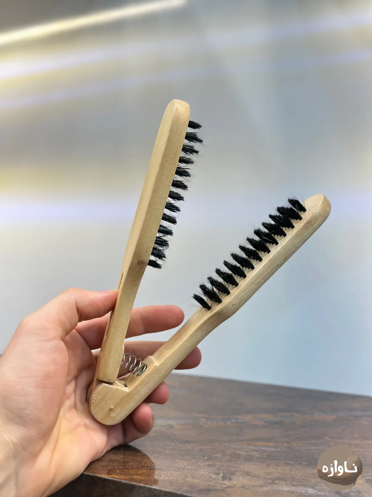برس چوبی کراتین دوطرفه