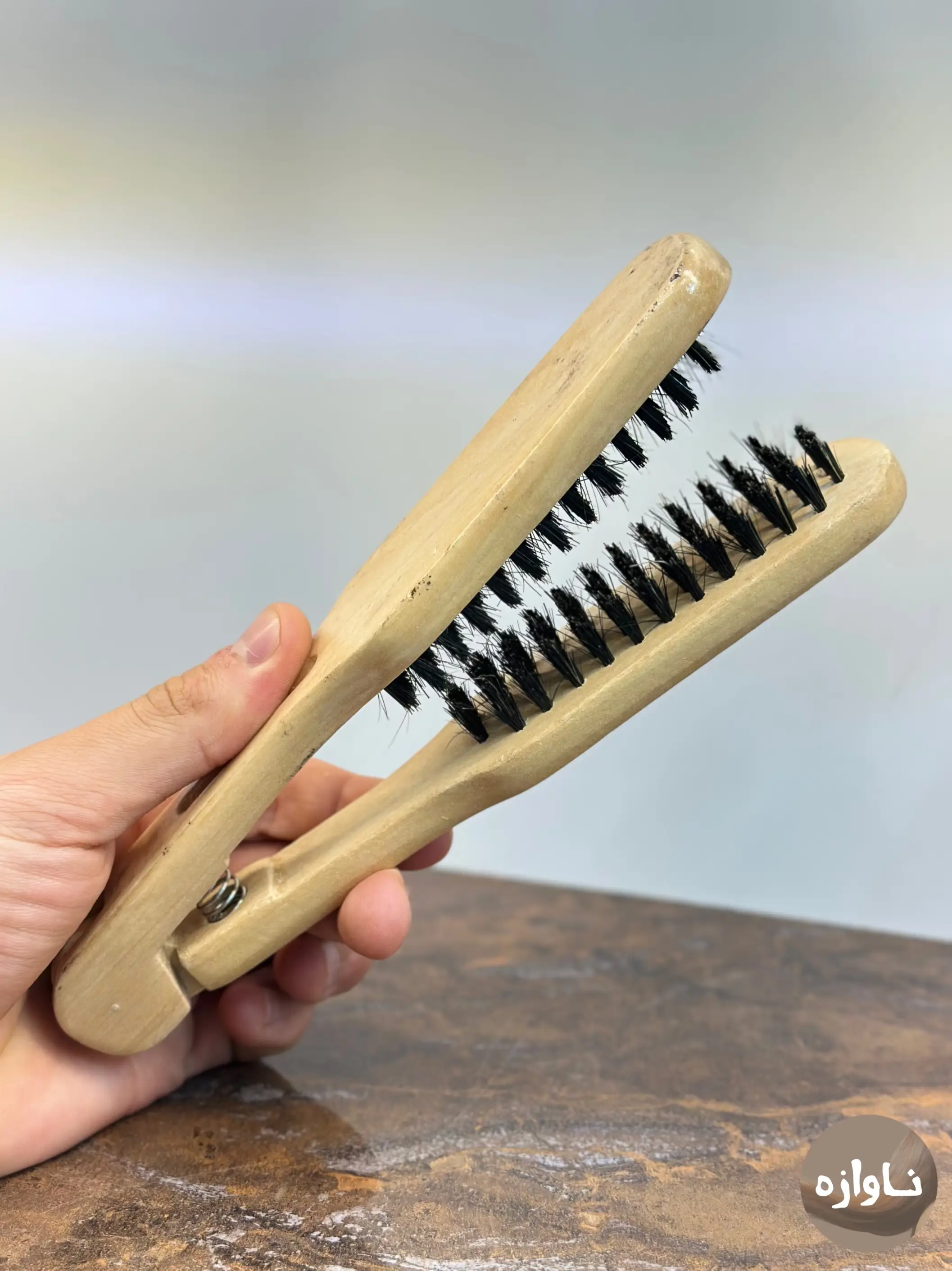 برس چوبی کراتین دوطرفه