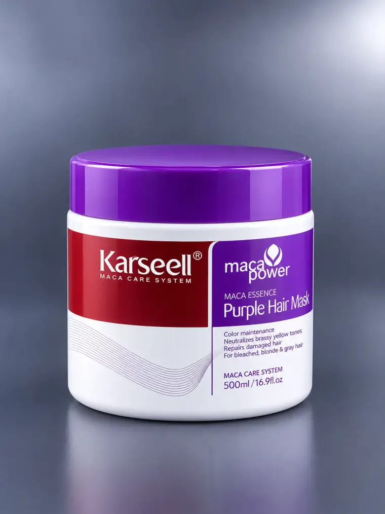ماسک مو بنفش ضد زردی کارسل مدل Maca Power حجم 500 میل
